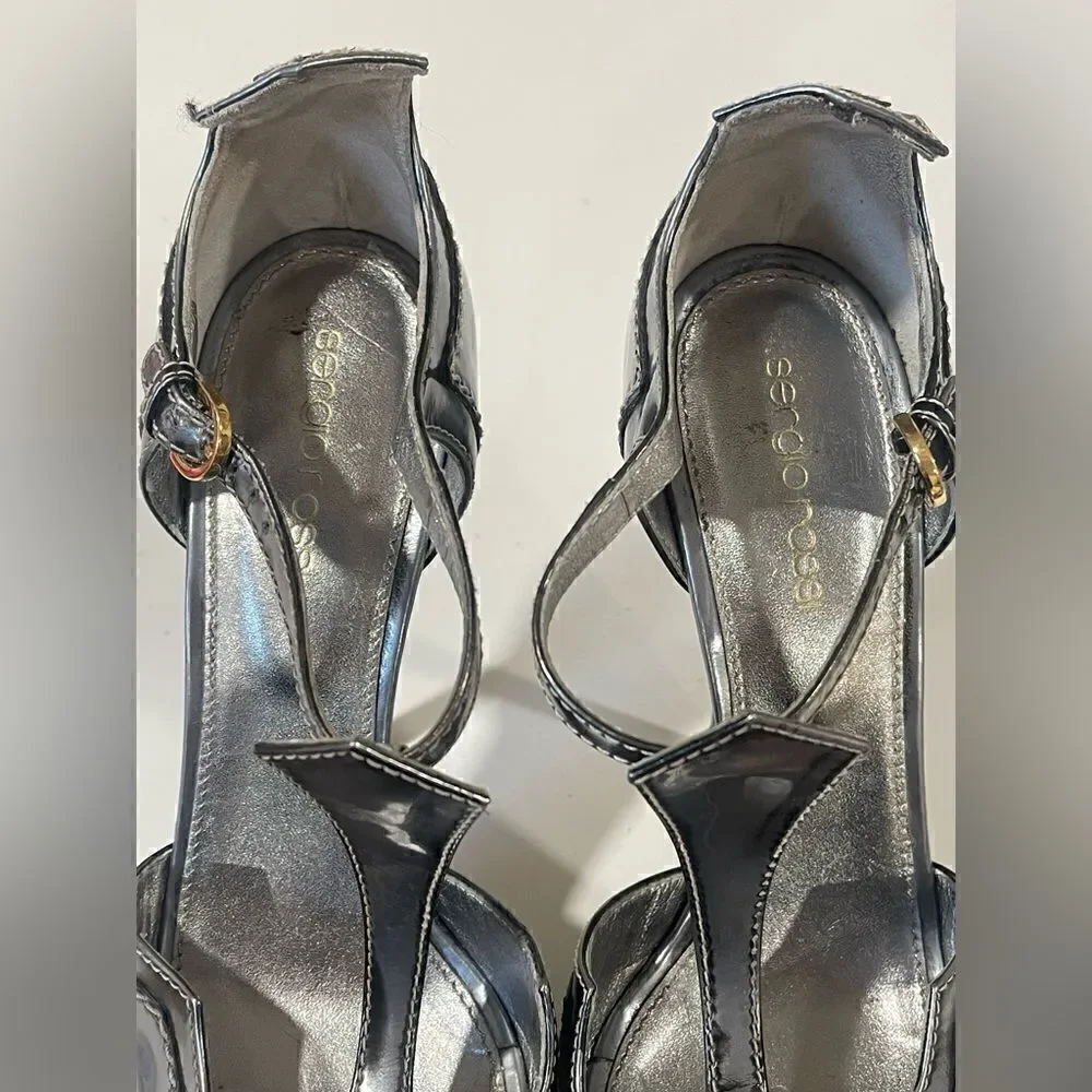 Sergio Rossi Silver/Gray Metallic Heels